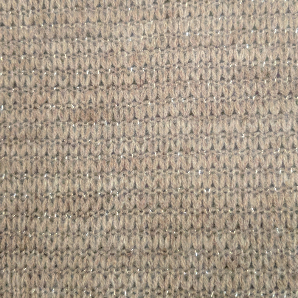 Express * Metallic Thread Pullover Taupe Medium - image 2